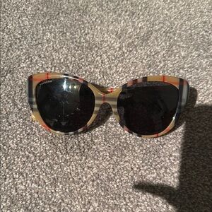 Burberry Women's Plaid Sunglasses - Black and Tan